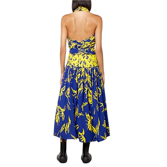 Proenza Schouler Women's Degrade Floral Halter Dress - Cobalt Mult Size M NEW - Picture 4 of 12